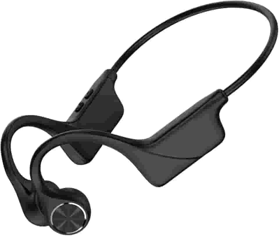 Moniss Fones de ouvido de condução óssea sem fio BT 5.0 fone de ouvido para esportes ao ar livre IPX6 à prova d'água à prova de suor com fones de ouvido viva-voz