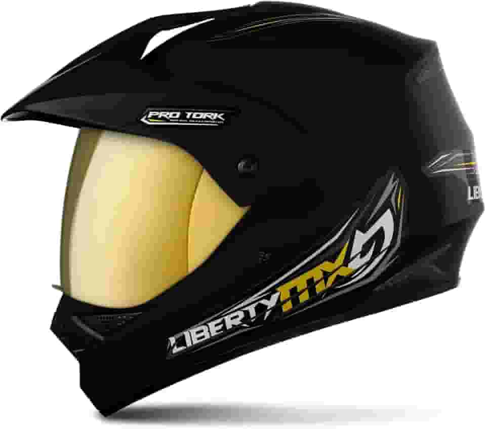 CAPACETE FECHADO PRO TORK LIBERTY MX VISION PRO PRETO TAM. 58 VIS. DOURADA