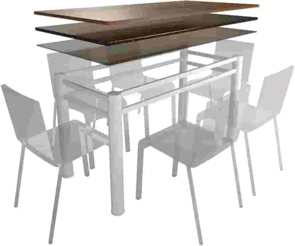 Base Para Mesa De Vidro Jantar 6 Lugares Branca Retangular