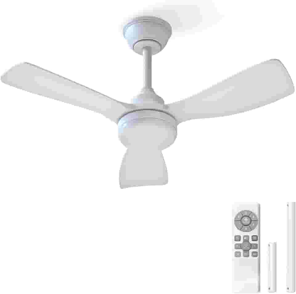 Ventilador de Teto com Controle Remoto, LED 20W, Silencioso, 127-220V, Durável e Confiável – Branco