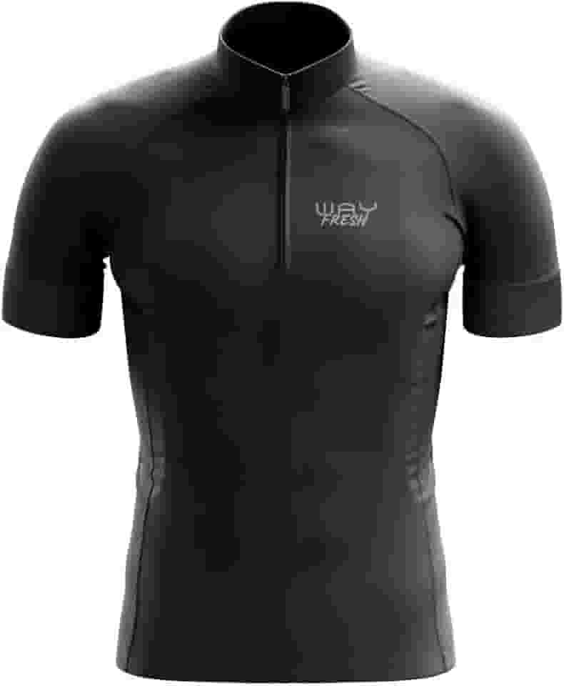 Camisa de Ciclismo Masculina Manga Curta Slim Confortável 3 Bolsos Cores Básicas