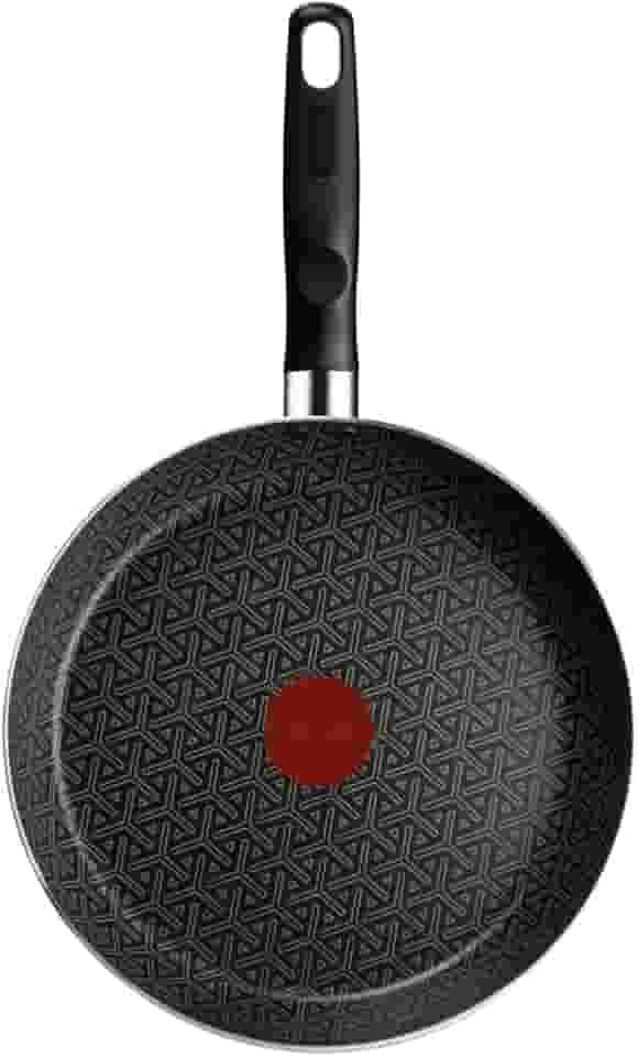 Frigideira Rochedo Robusta Grafite 24cm com Antiaderente Resist 3X, Reforçado com Partículas Minerais, Alta Espessura, Base Limpa Fácil e Thermo-Sinal