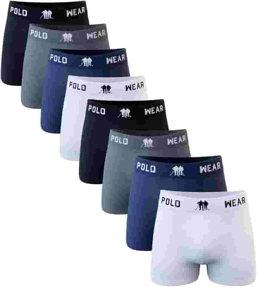 Kit 8 Cuecas Boxer Polo Wear Microfibra