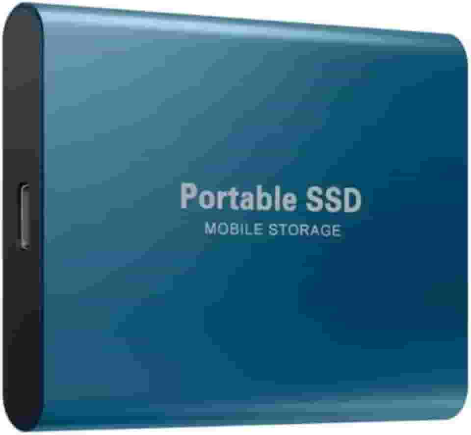 1 TB - Disco de Memória Flash SSD Portátil para Laptop, Desktop, Celular, TV e outros. Tipo-C USB 3.1, SSD Externo M.2 de Alta Velocidade, Disponível em Capacidades 500 GB a 256 TB (Azul, 1, TB)