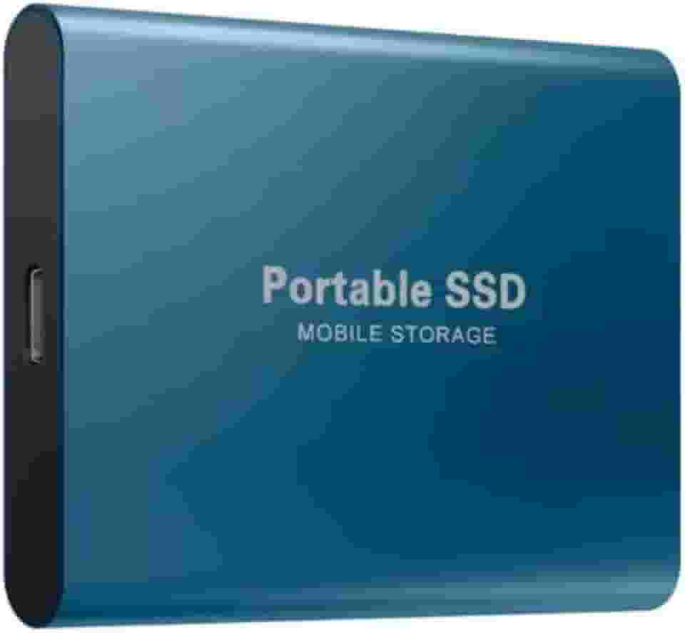 4 TB - Disco de Memória Flash SSD Portátil para Laptop, Desktop, Celular, TV e outros. Tipo-C USB 3.1, SSD Externo M.2 de Alta Velocidade, Disponível em Capacidades 500 GB a 256 TB (Azul, 4, TB)