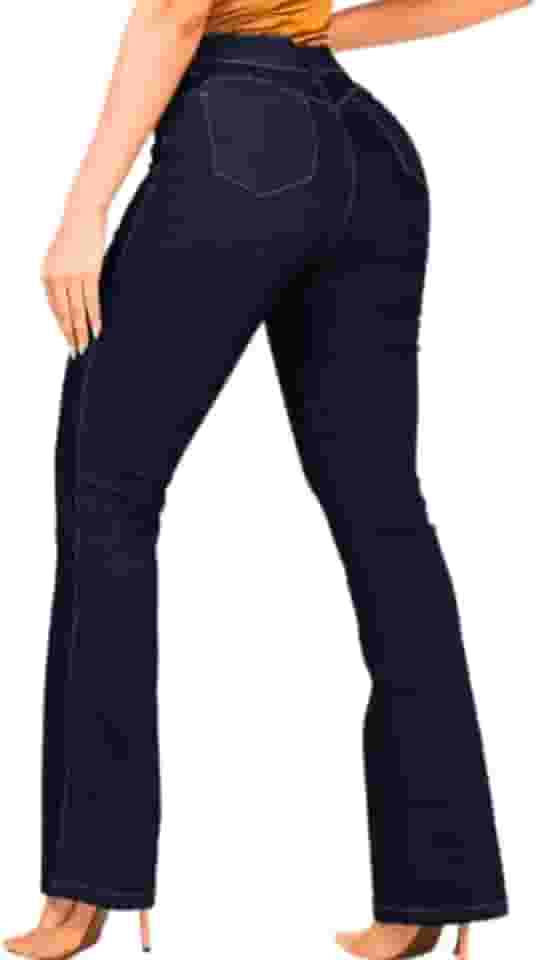 Calça Jeans Sarja Feminina Miraly Flare 'Bootcut', Tecido Macio Com Elastano Premium