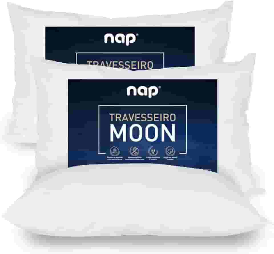 NAP Kit 2 Travesseiros NASA Moon Flocos de visco toque plumado para fronhas 50x70cm