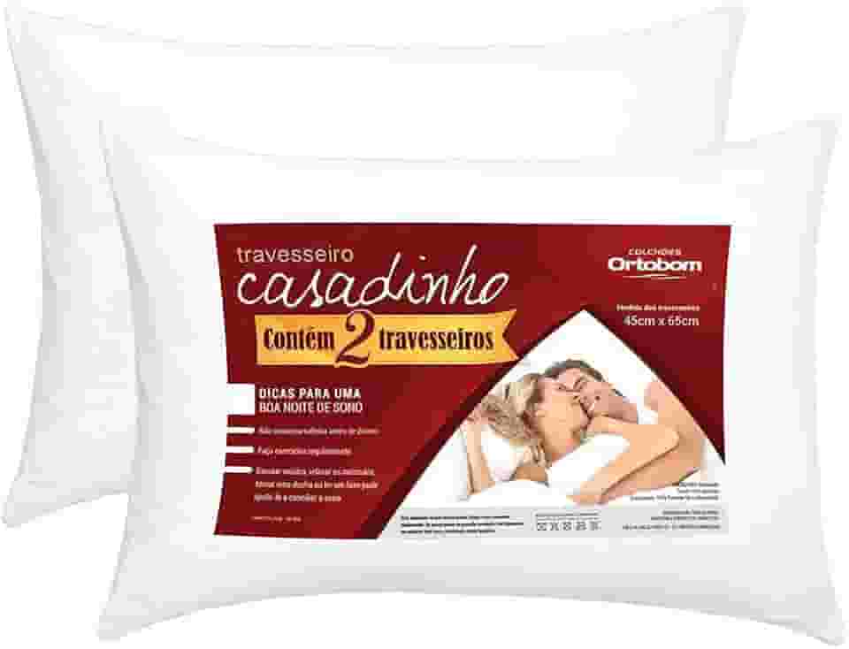 Travesseiro Ortobom Casadinho Microfibra 2 Pecas