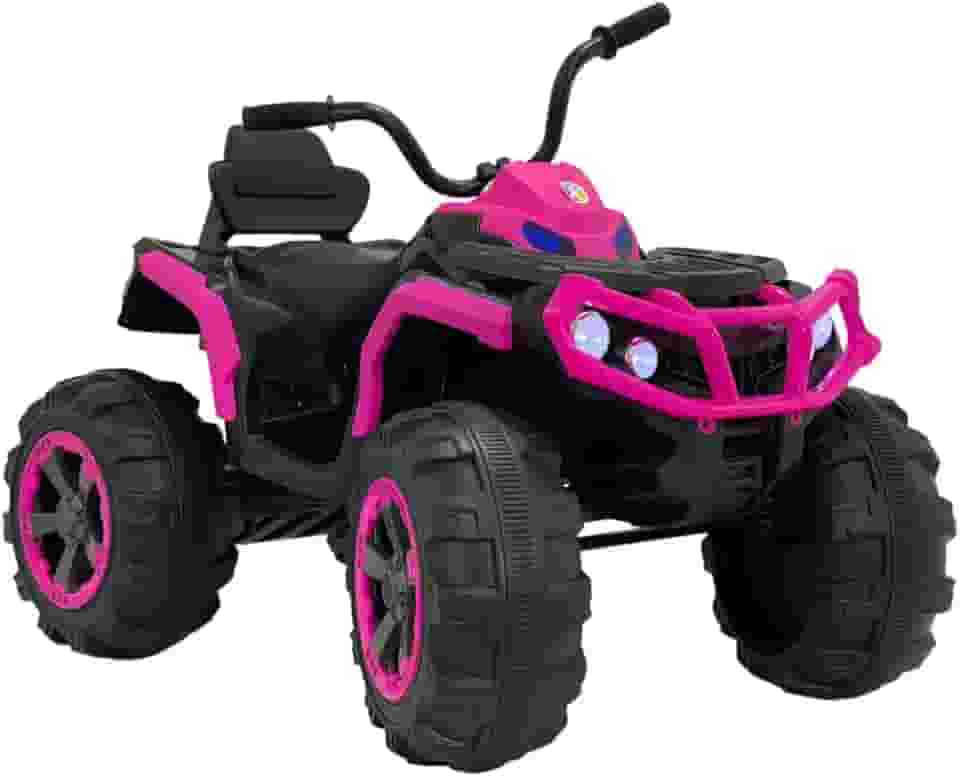 Bang Toys - Moto Elétrica Infantil Bravo G4 12V - com Rodas de Treinamento, Luzes de LED, Sons, Entrada USB/MP3 e Acelerador no Pedal - Suporta até 30kg - Cor Rosa