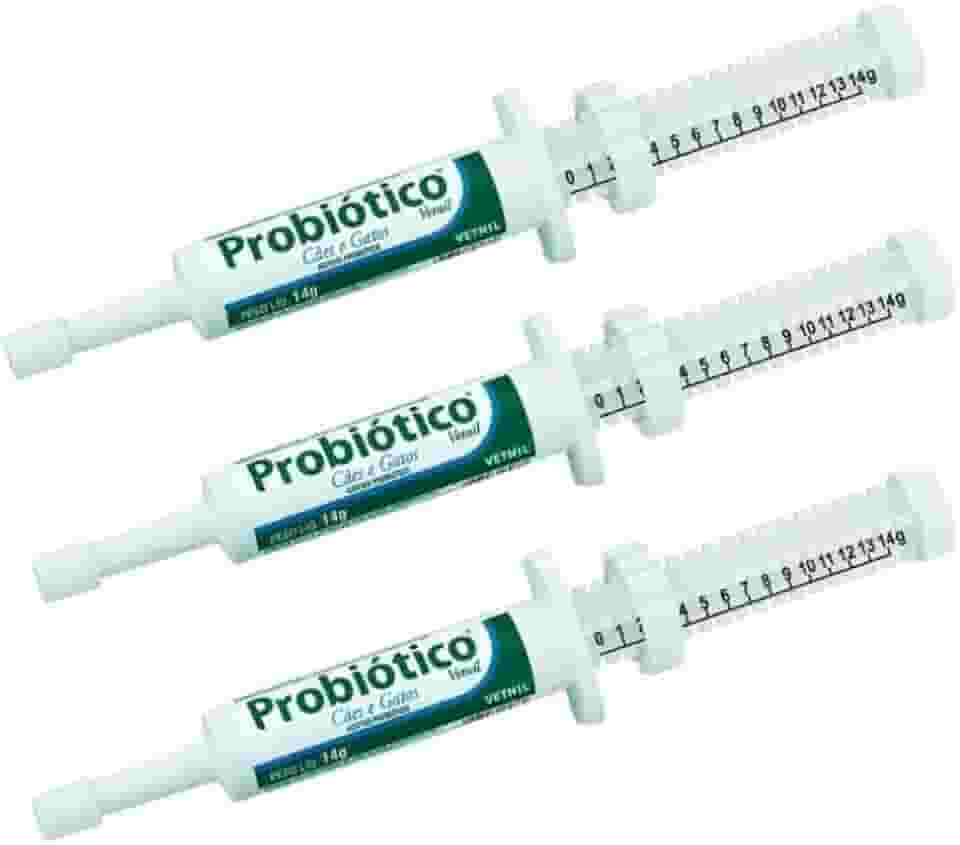 Kit Com 3 Probiotico Para Cães E Gatos 14g Original - Vetnil