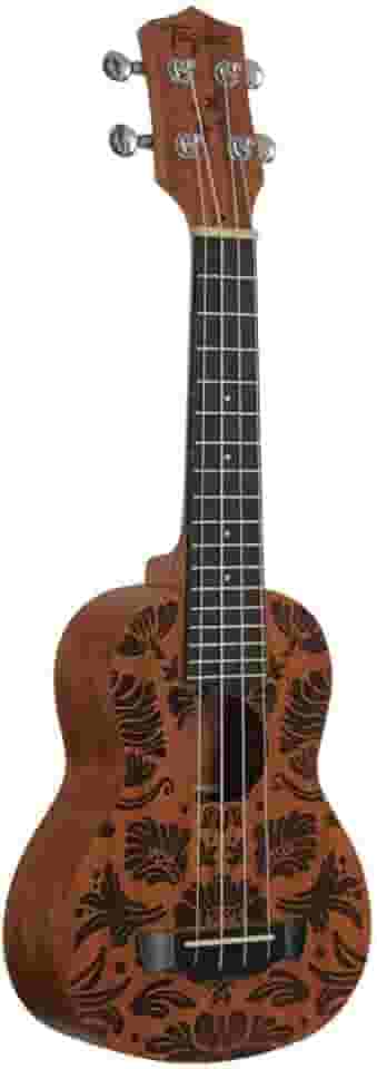 Ukulele Acústico Concert cordas Nylon Natural walnut Satin 23-K Floral Tagima Hawaii Series