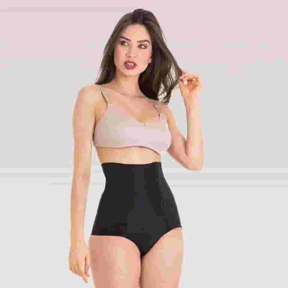 Cinta Pós Parto Com Fecho Em Zíper Preta EG