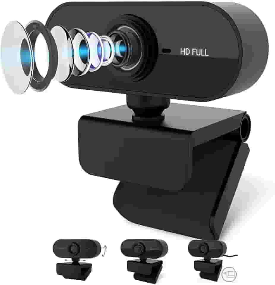 Webcam Prime Full HD 1080p com Microfone, USB Plug & Play, Foco Automático – Para PC, Notebook, Zoom, Teams, Meet Skype YouTube Discord e Mais – Ideal para Home Office Reuniões e Videochamadas