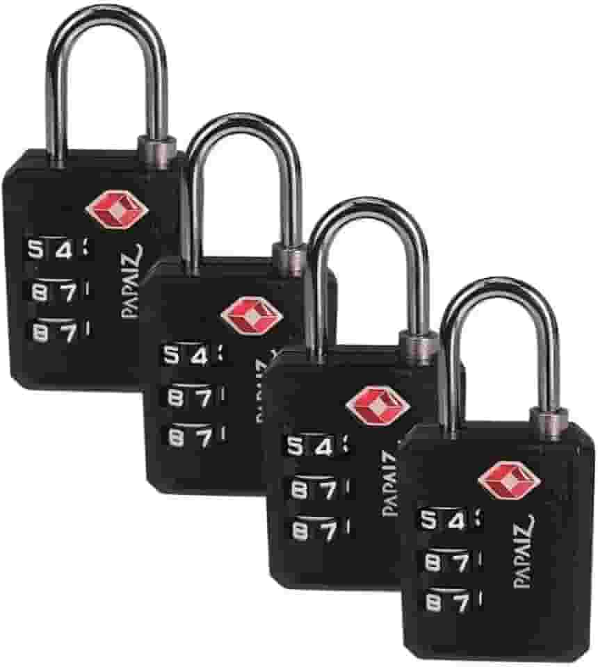 Kit 4 Cadeados TSA com Segredo 30PL Preto