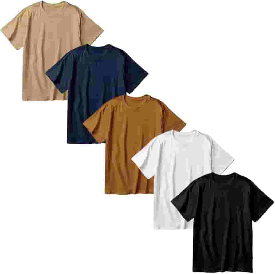 Kit 5 Camisetas Oversized Masculina Algodão Premium Lisa Moda Streetwear