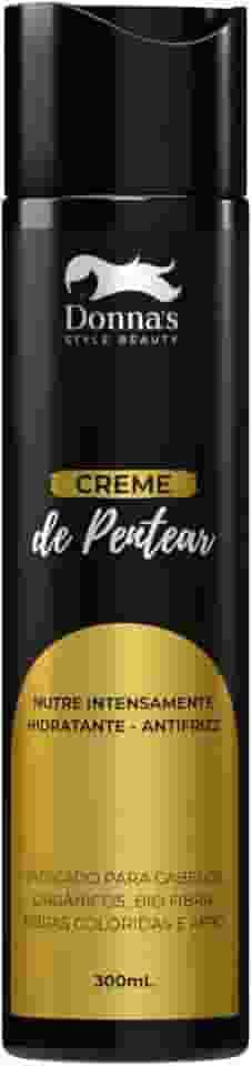 Creme de Pentear Muntifuncional Para Cabelos Orgânicos, Bio Fibra, Fibra de Proteína e Apliques Mega Hair - Nutre Intensamente, Hidratante, Antifrizz, Desembaraço, Brilho e Maciez 300ml Donna's