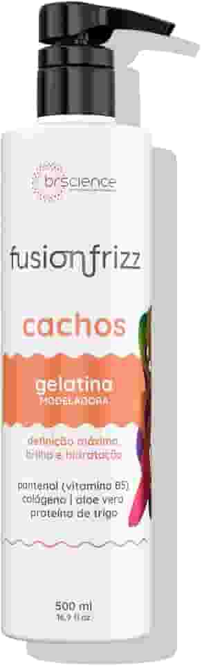Gelatina Modeladora para Cachos, Cabelos Ondulados e Crespos 500ml – Definição Natural, Brilho e Hidratação Fusionfrizz Brscience
