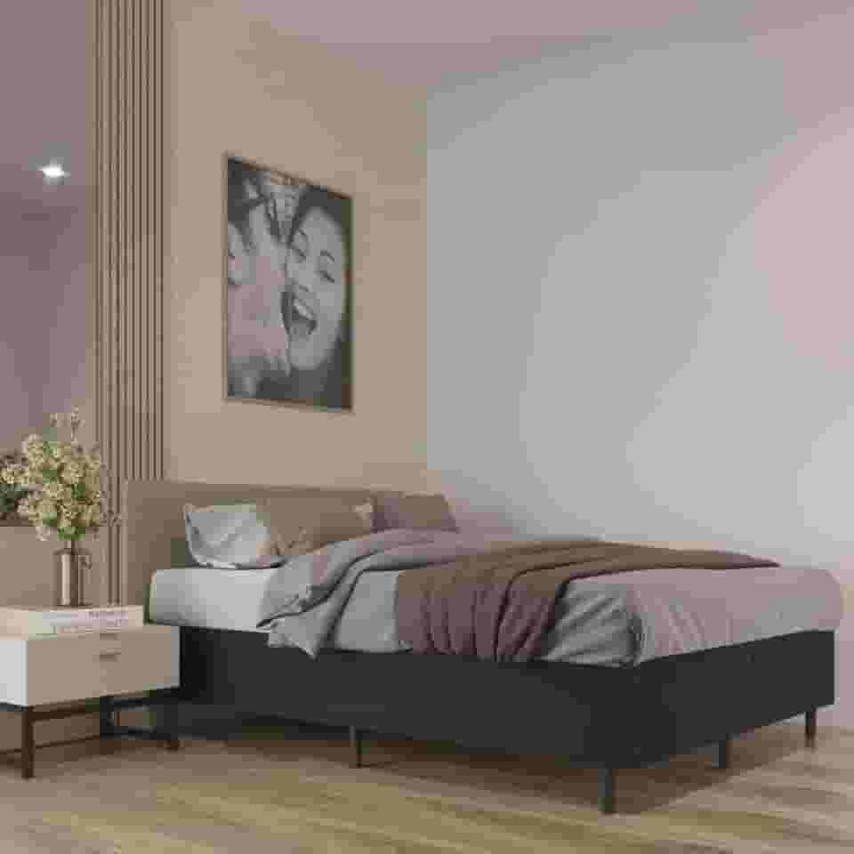 Cama Box Casal Confort com Acabamento Suede - ViaNossa