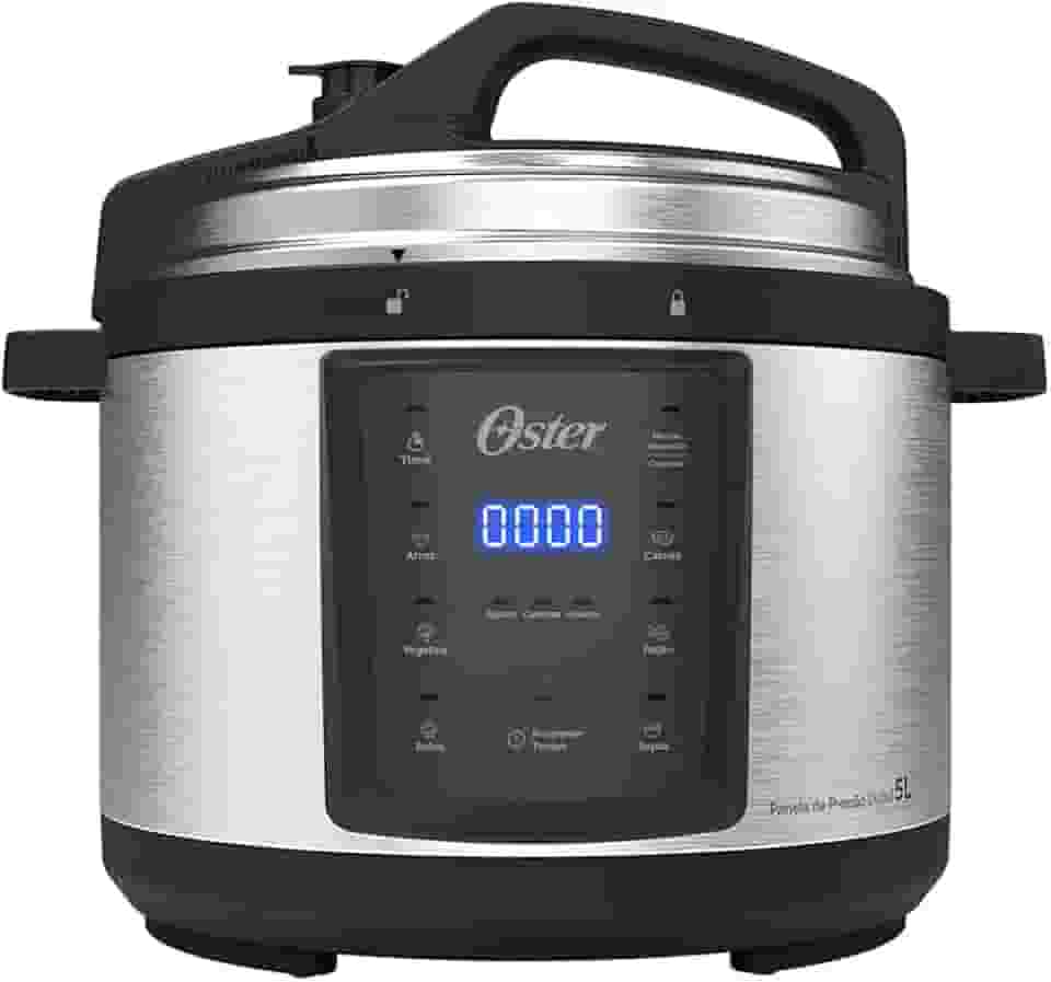 Panela de Pressão Elétrica Oster, Digital, 5L, 220V, Inox/Preta, 900W, OPAN920