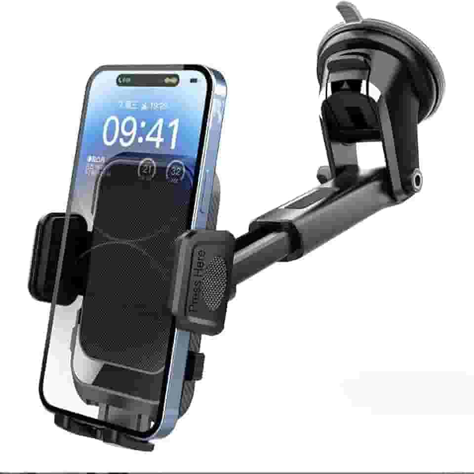 Suporte Veicular Celular GPS Universal Smartphone Ventosa Gruda Painel Carro Trava Automática Anti Queda Waze Uber PREMIUM, ECOM SUPRIMENTOS