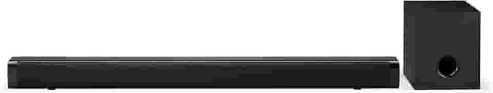 iLive Barra de som Bluetooth de 32 polegadas com subwoofer sem fio, som estéreo de 2.1 canais, entradas estéreo RCA auxiliares, entrada de áudio de 3,5 mm, 3 configurações de modo de som, barra de som