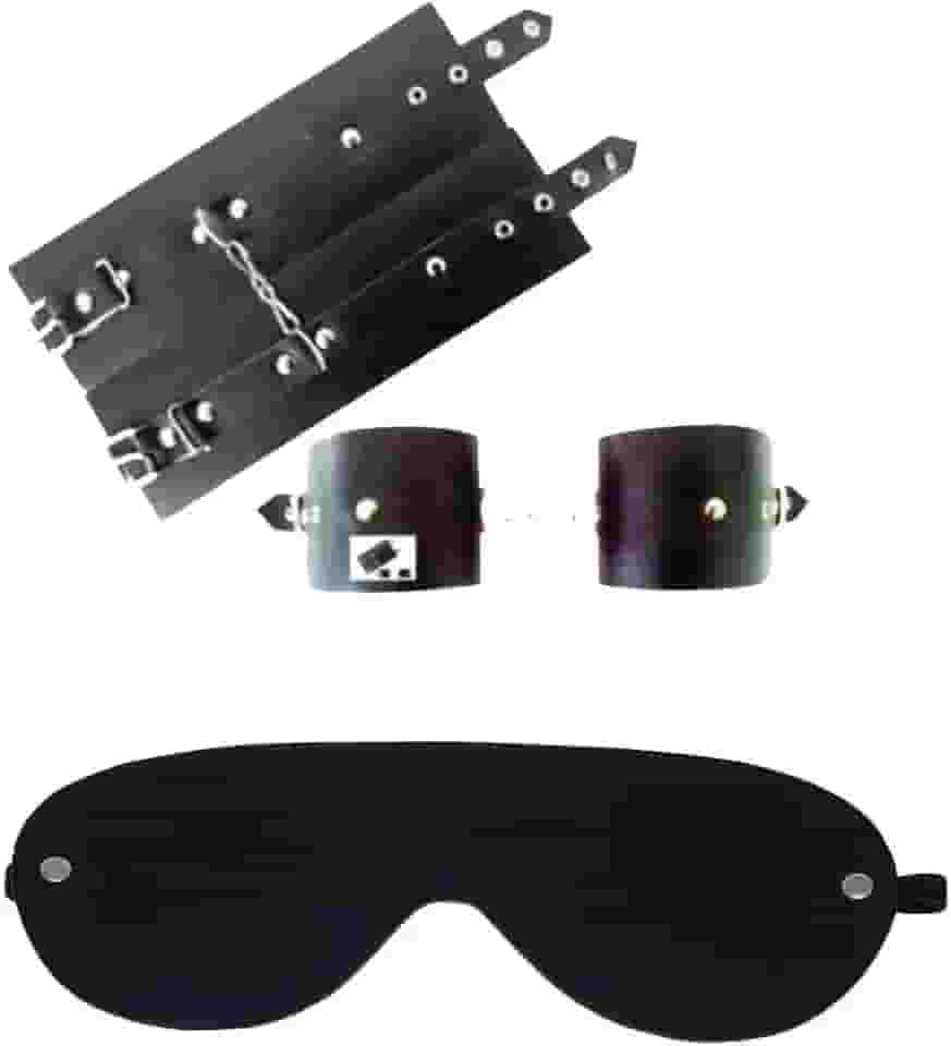Kit Fetiche para Casal com Venda e Algema em Couro