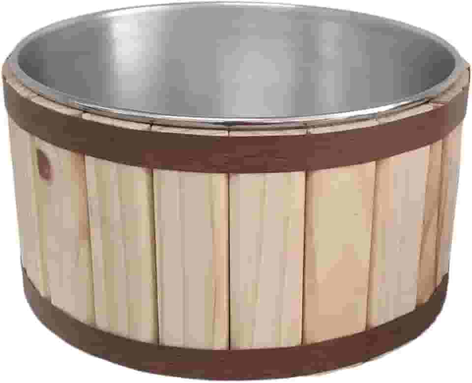 Dema Madeiras Balde de Gelo para Cerveja de Alumínio e Madeira de Pinus para 12 long neck (tina)