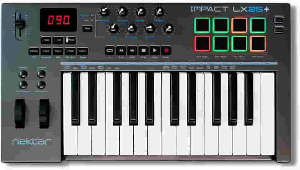 Nektar Impact LX25+ | Teclado controlador USB MIDI com integração Nektar DAW cinza escuro