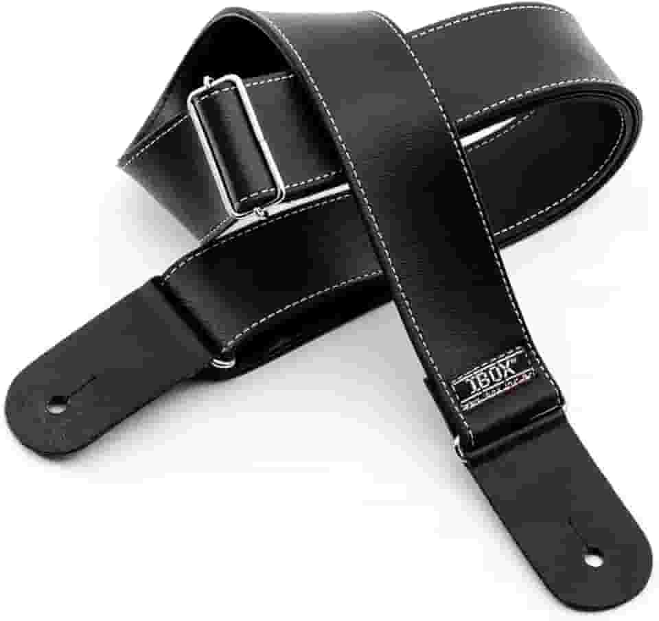 Correias P/INSTR.CORDAS C/PONTEIRAS COURO DUPLO- LINHA SUPREME (Preto Liso)