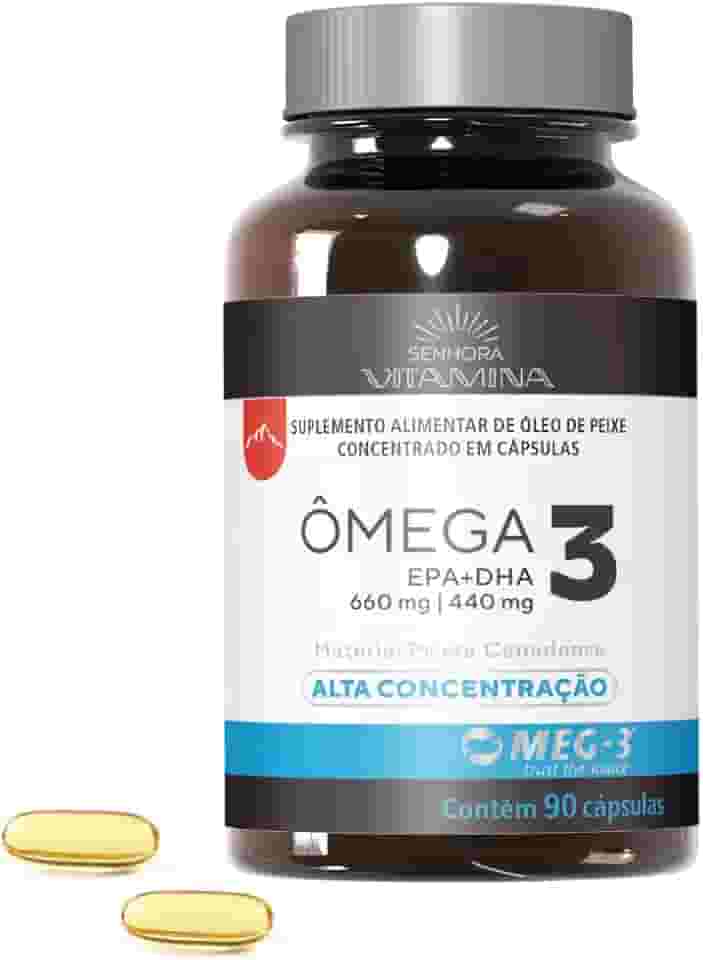 Ômega 3 do Canadá Alta Concentração EPA DHA 1.100mg Certificado MEG-3-90 cápsulas