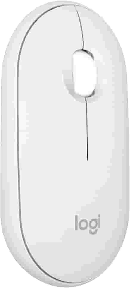 Mouse sem fio Logitech Pebble 2 M350s com Clique Silencioso, Design Slim Ambidestro, Conexão Bluetooth e Pilha Inclusa - Branco