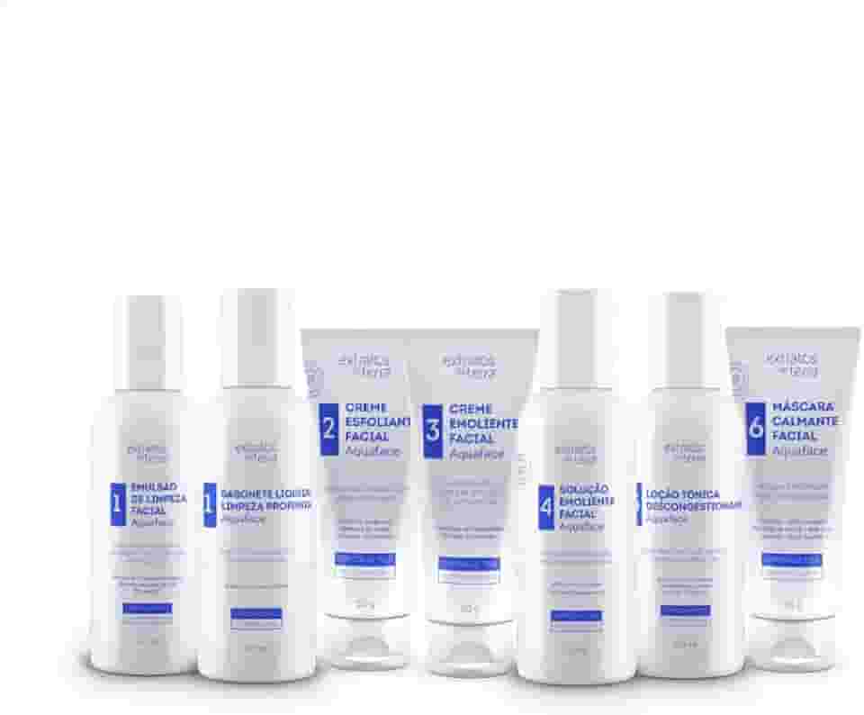 Mini Kit de Limpeza de Pele Aquaface – 7 Produtos Profissionais para Todos os Tipos de Pele | Sem Trietanolamina | Uso Profissional