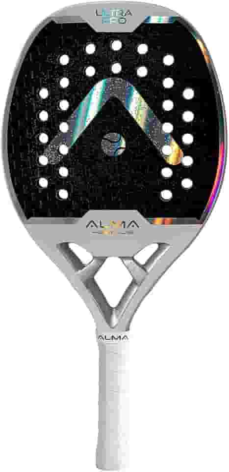 Raquete Beach Tennis Carbono 12K Ultrapro Branca e Prata Alma Genius