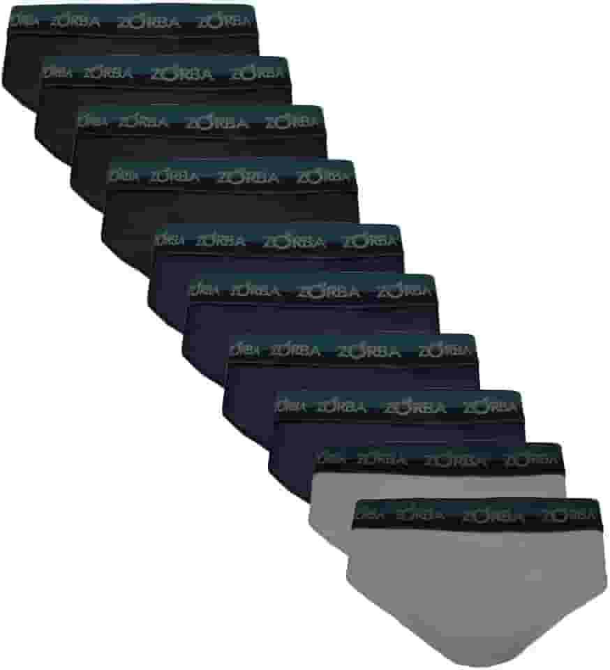 Kit 10 Cuecas Zorba Slip Max Algodão 764 Mho/Pto/Graf