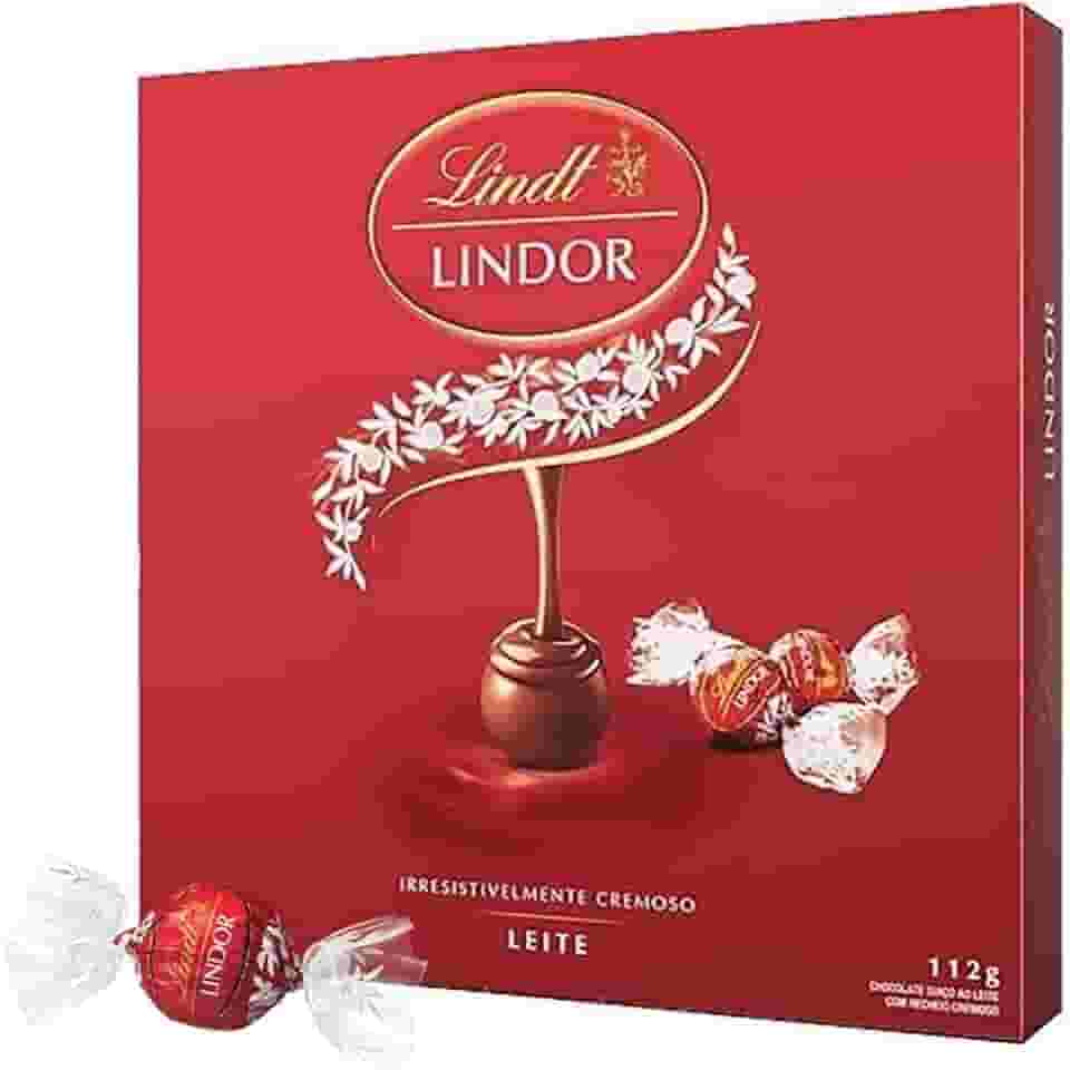 Bombom de Chocolate Suiço Lindt Lindor, 1 Caixa de 112g