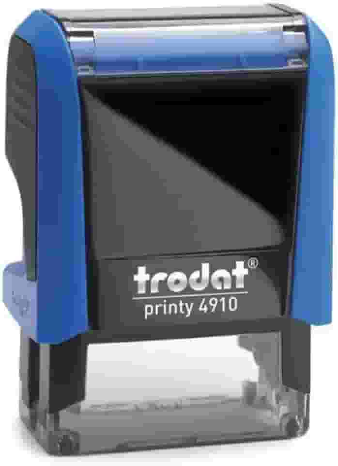 Carimbo Trodat Printy 4.0-26x9mm- Não está incluso a arte (borrachinha), destinado as pessoas que já tem um carimbo antigo desgastado ou com mau funcionamento e deseja trocar por um novo.(Azul/Preto)