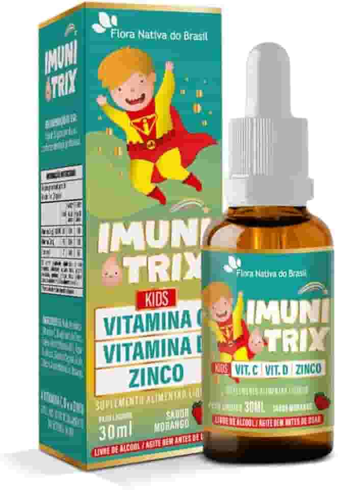 Imunitrix Kids (Vitamina C.+ D + Zinco) 30ml Sabor Morango Flora Nativa do Brasil