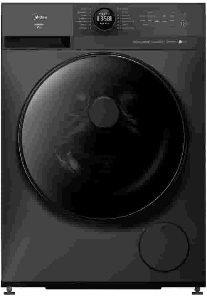 MÁQUINA DE LAVAR ROUPAS MIDEA 11KG INVERTER HEALTHGUARD WI-FI TITANIUM MF201W110WB 127V
