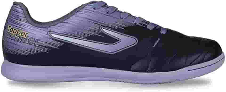 Chuteira Topper Flame Fsal, Preto/Cinza/Azul, 40