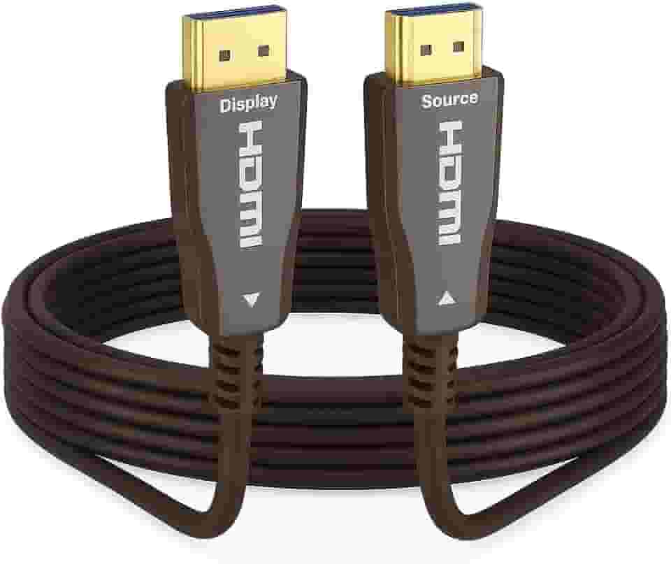 Cabo HDMI 2.1 Fibra Óptica, 8K 60Hz/4K 144Hz, 48Gbps, Compatível com PS5, Xbox, TV, Projetor, 10-100m (10 Metros)