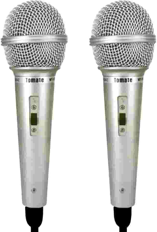 2 Microfones Prata Profissional com Fio para Igrejas Eventos