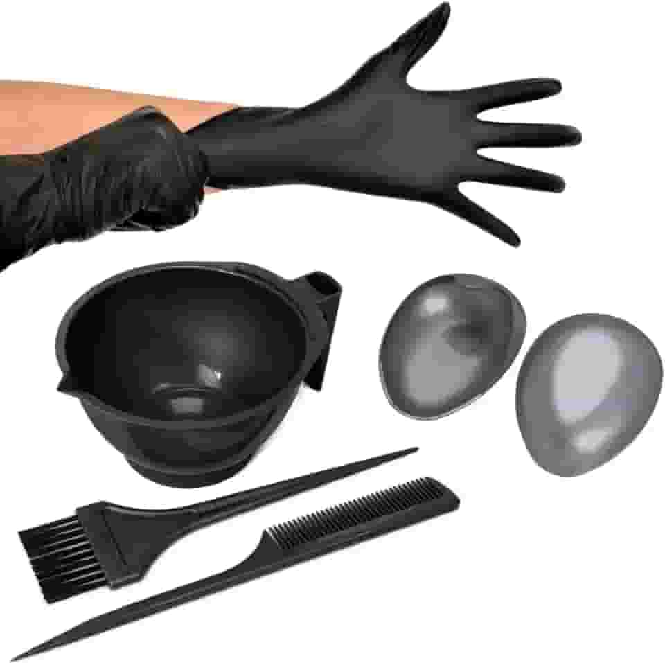 Kit Tintura Tigela Pente Pincel Luva com Protetor de Orelha