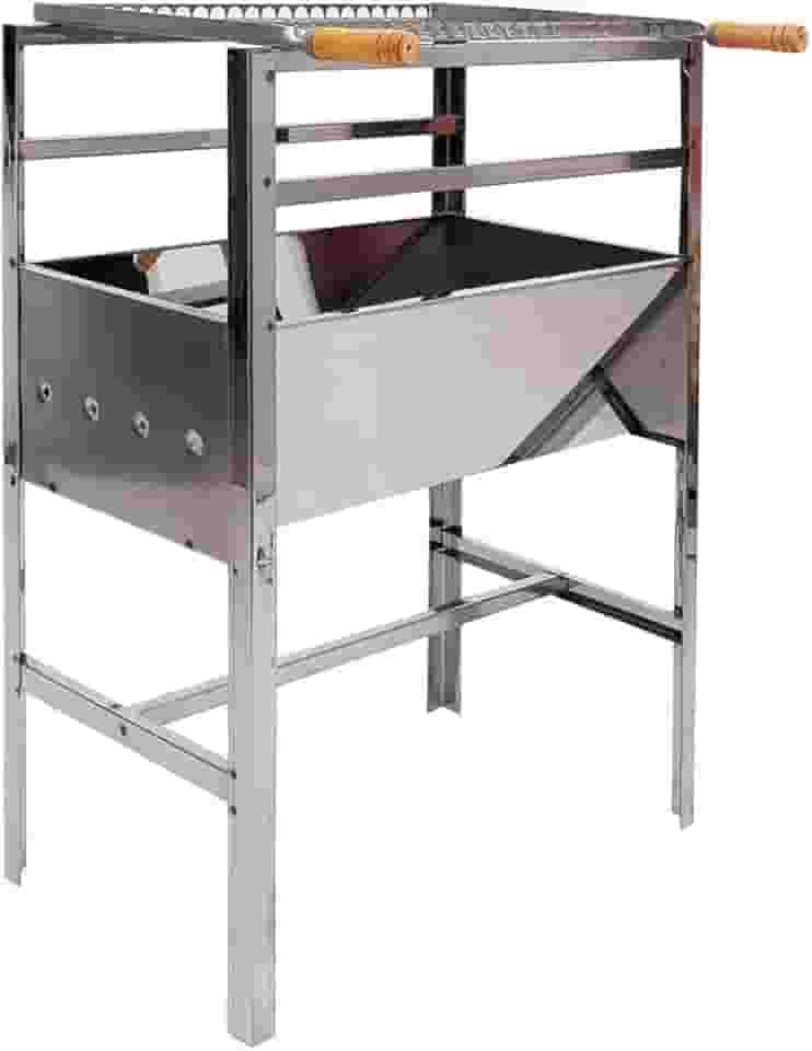 Churrasqueira Inox Movel Grande 60x35x75 Acompanha Grelha Moeda Inox