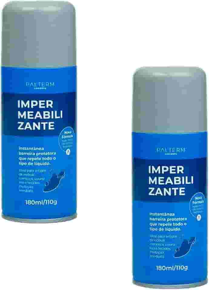 Palterm Impermeabilizante para Calçados e Tecidos, Kit com 2 Unidades, 180ml/110g, Proteção Instantânea contra Líquidos