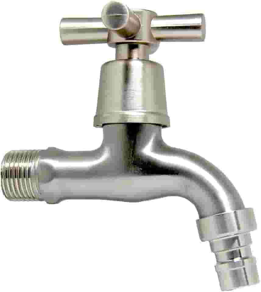 Torneira Lavanderia Tanque Jardim Aço Inox Escovado 1/4