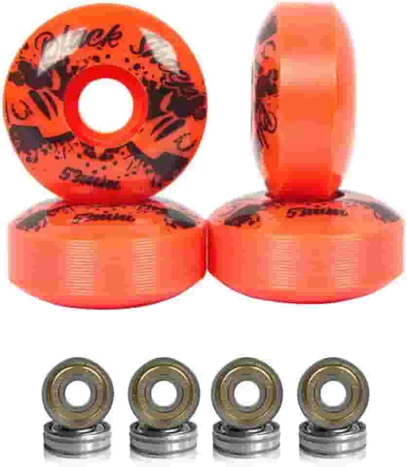 Rodas de Skate 53mm Laranja Dureza 95A com Rolamentos ABEC-5