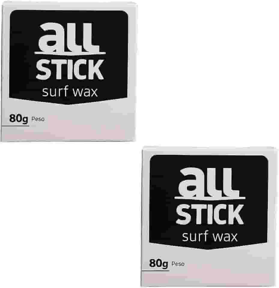 Parafina Surf All Stick 80g Parafina para prancha de surf, longboard, Skimboard, Funboard - Kit c/ 2 und + raspador (Água Morna: 20C° e 25C°)