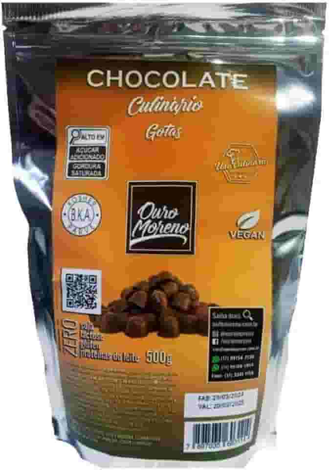 Chocolate em Gotas para Culinária Vegano Sem Lactose - 500g