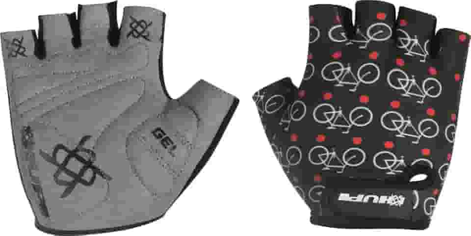 Luva Ciclismo Hupi Eco Dedo Curto Love Bike Preto