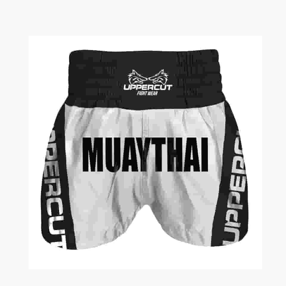 UPPERCUT Calção Muay Thai Adulto Ref-37 Unissex Branco/Preto